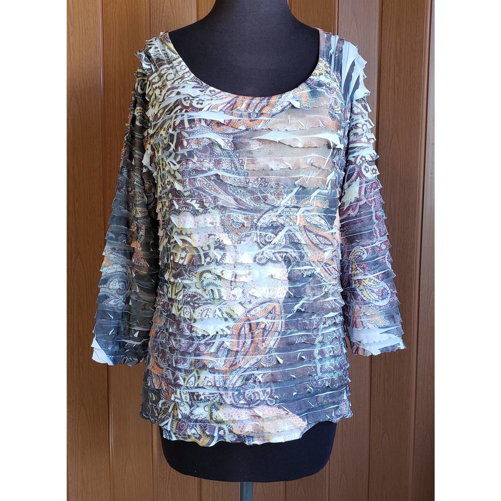 Kaktus size medium multicolored long sleeve knit top